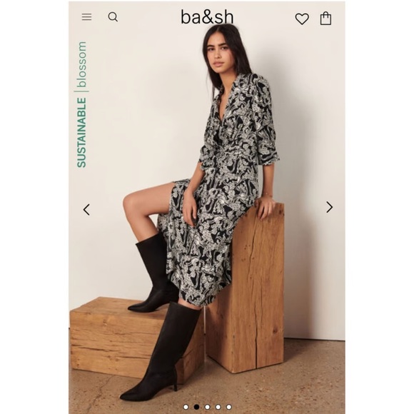 Ba&sh Wrap Front Dress Sz 1 - Picture 3 of 9